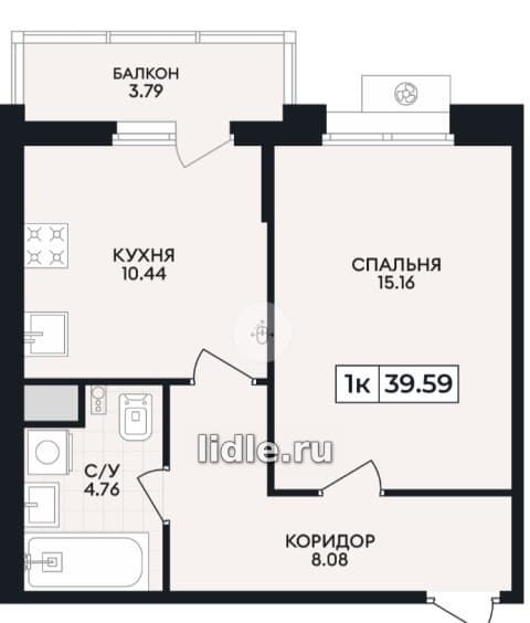 1-комнатная квартира с whitebox