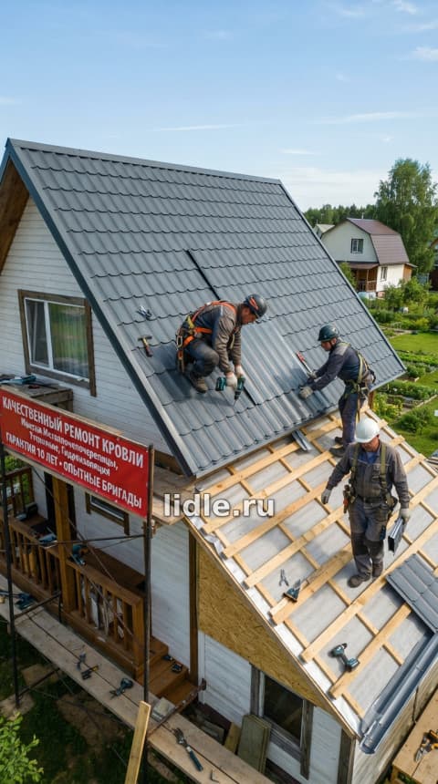 Ремонт и укладка кровли из металлочерепицы в Москве